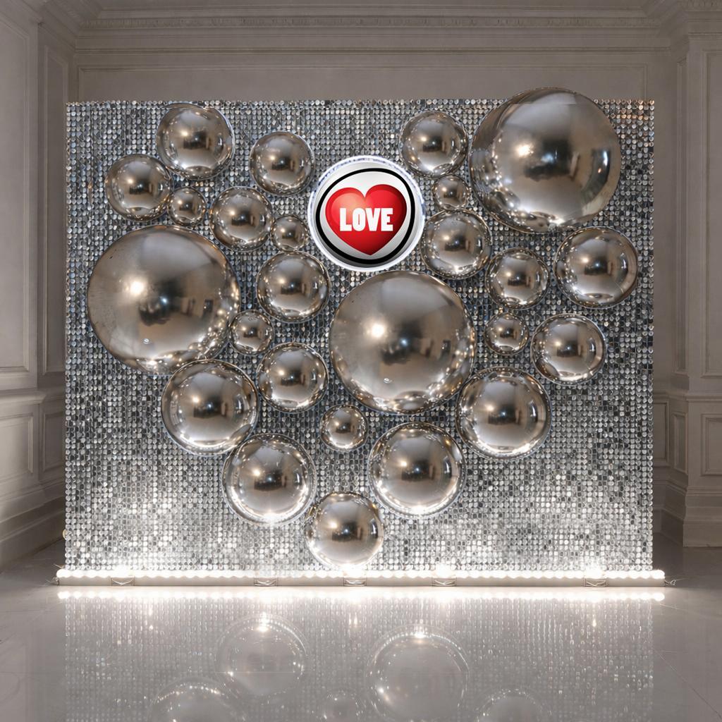 Зеркальное сердце фотозона