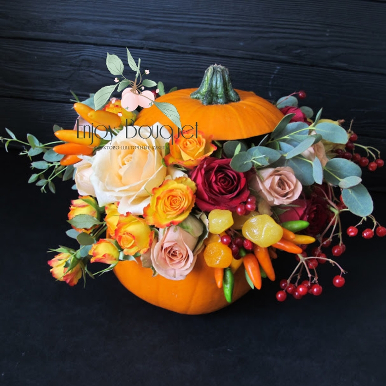 Композиция в тыкве "Осеннее полнолуние"