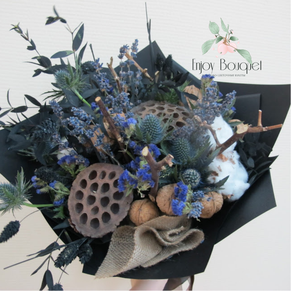 Невянущий букет "Ночной дождь", 25 см