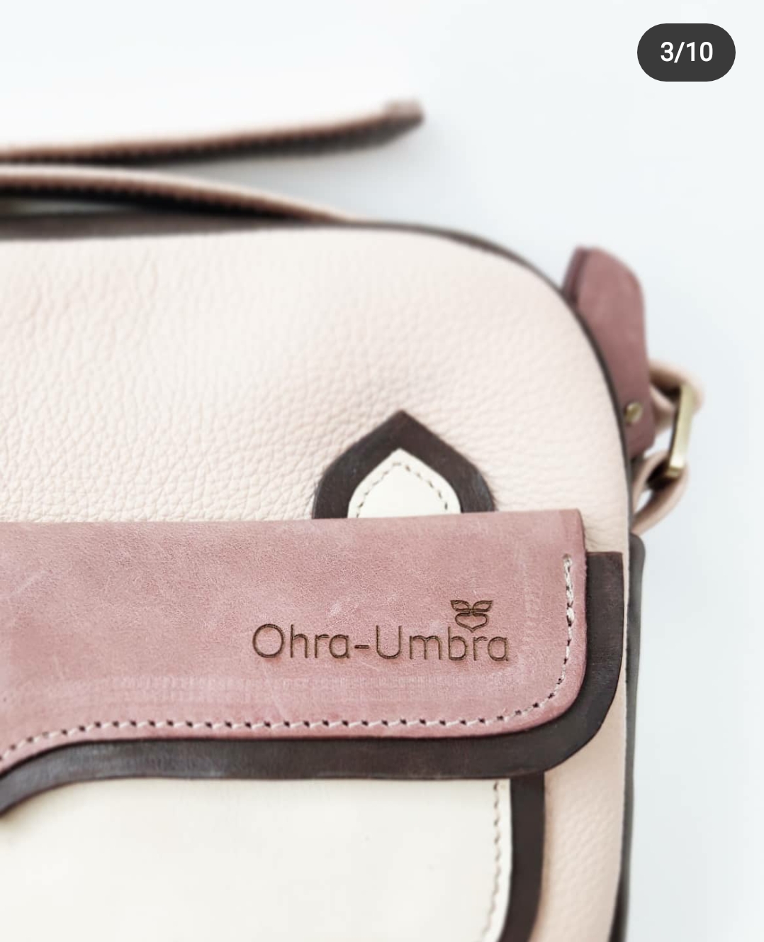 Сумка КИОТО светлая пудра + темный шоколад + пыльно-лиловый + молочный