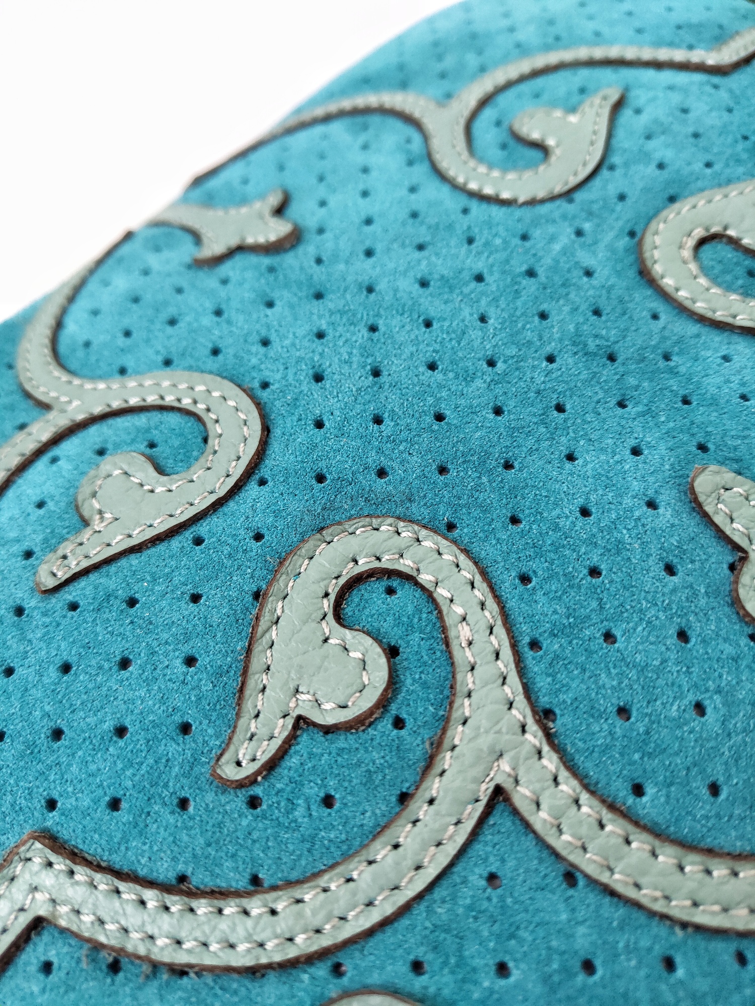 Сумка ТОСКАНА пыльно-мятный + бирюзовый с перфорацией