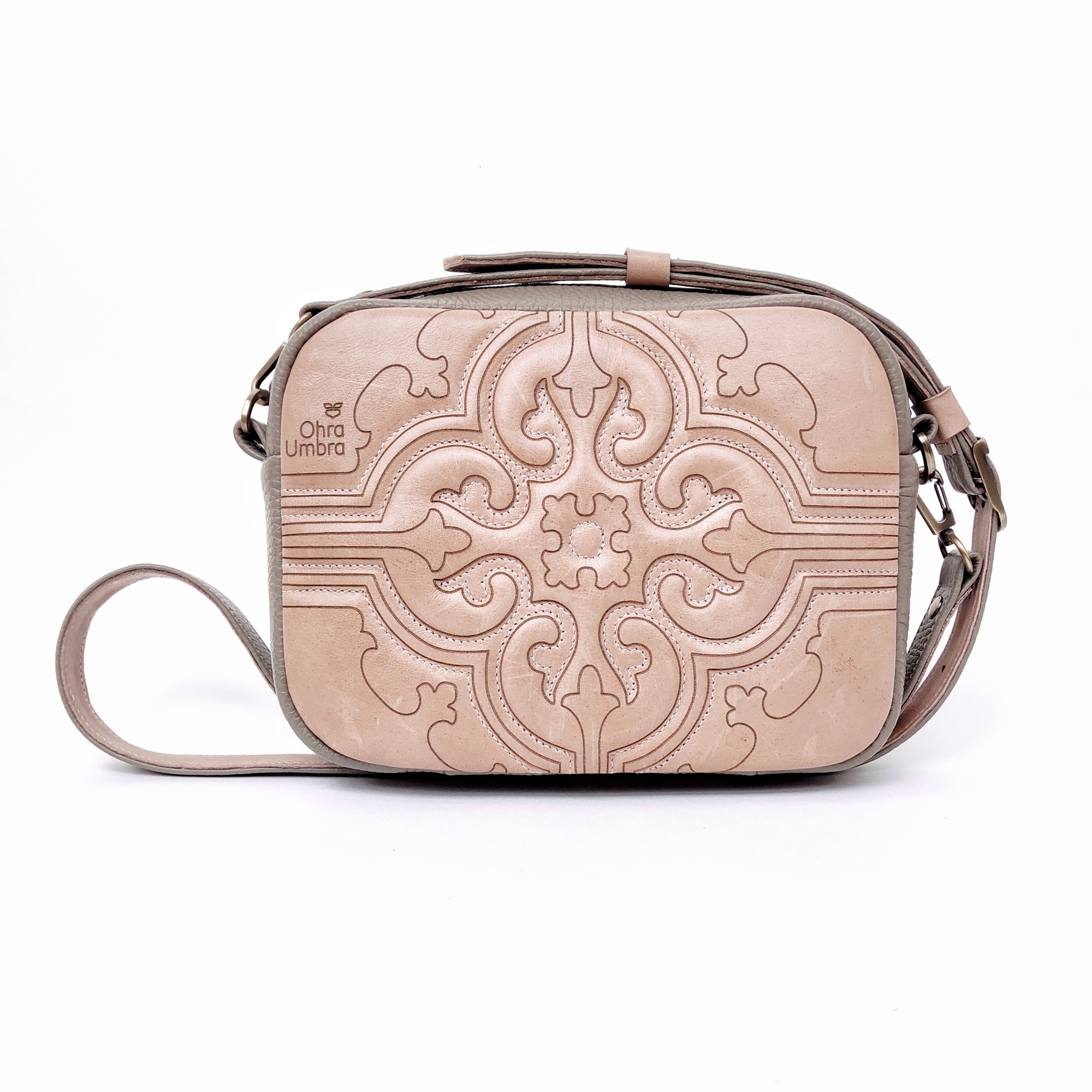 Сумка СЕВИЛЬЯ персиковая косточка + серый слон