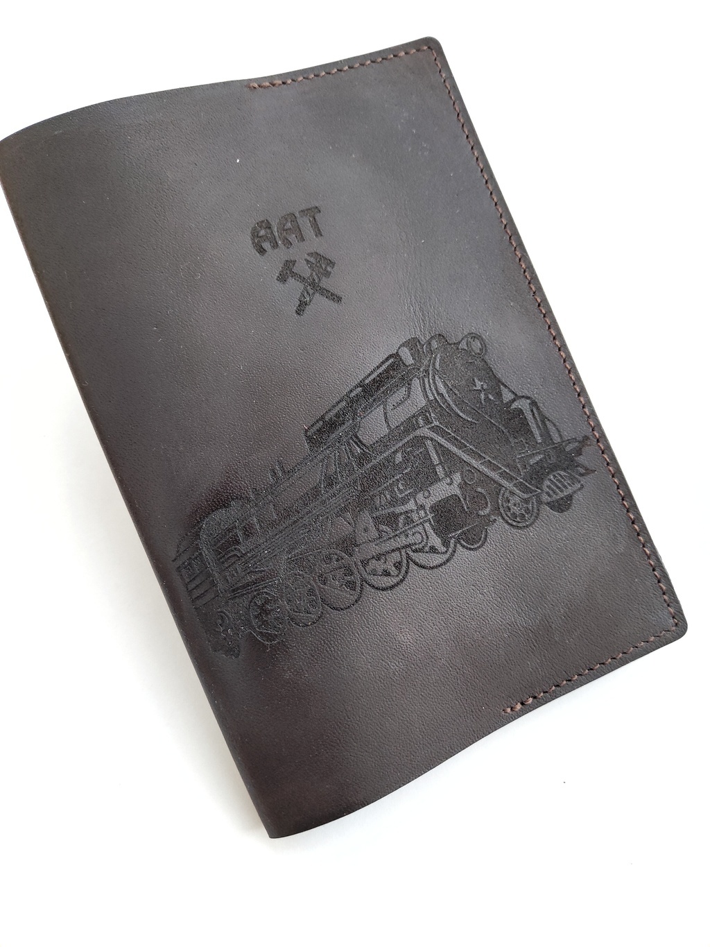 Обложка для паспорта ПАРОВОЗ темный шоколад