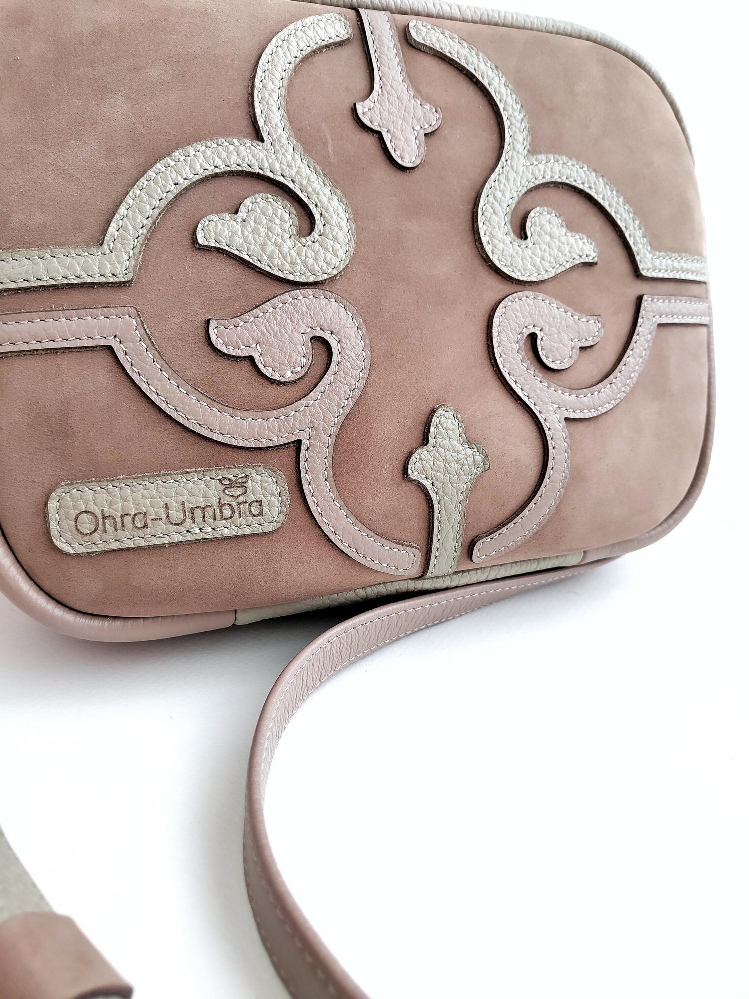 Сумка ТОСКАНА пыльно-лиловый + лён + пыльная роза