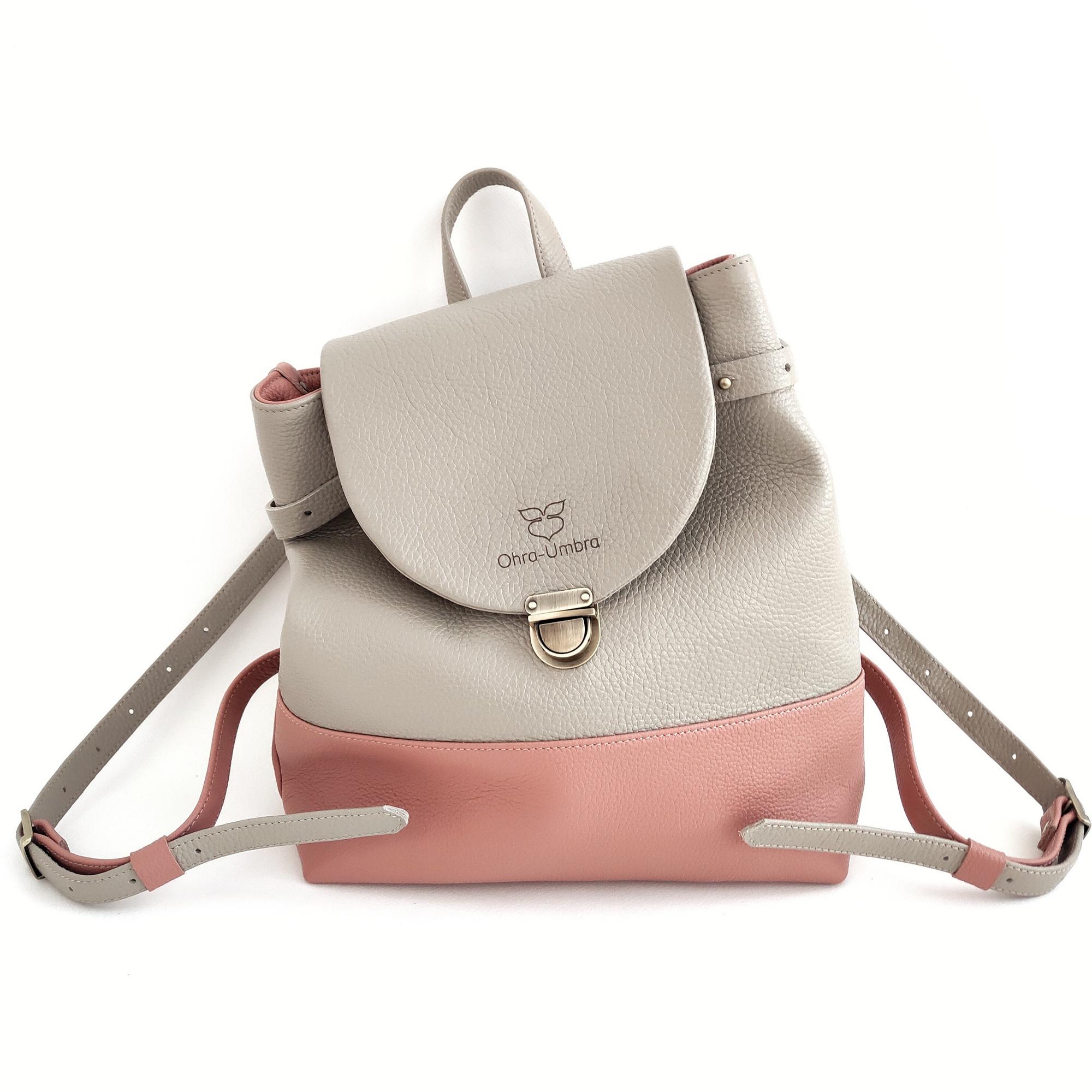 Рюкзак ОРЛАНДО лён + коралл