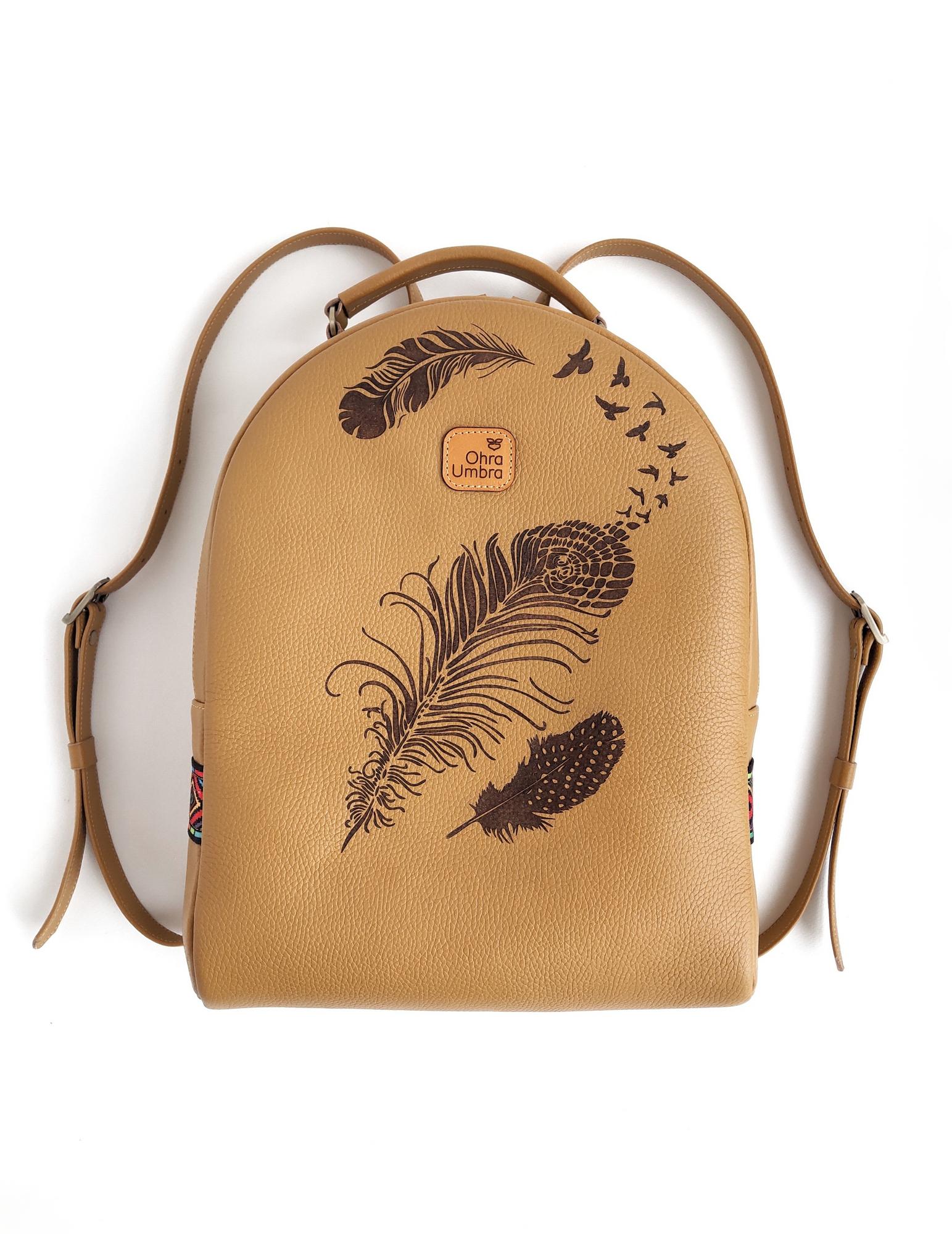 Рюкзак СТОКГОЛЬМ горчица (с дополнениями на заказ: ремни + рисунок)