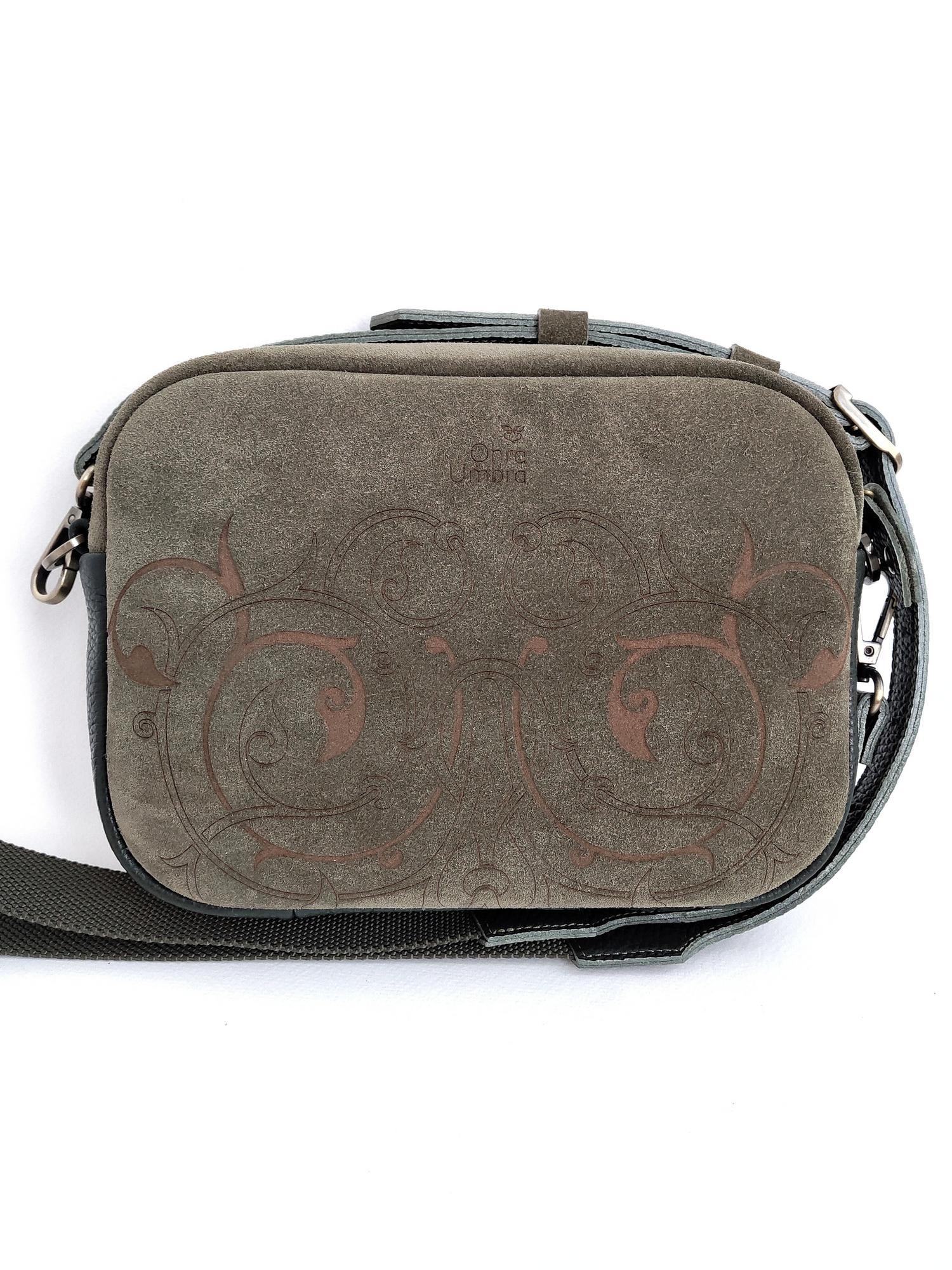 Сумка ФЛОРЕНЦИЯ зеленый мох + пепельная оливка