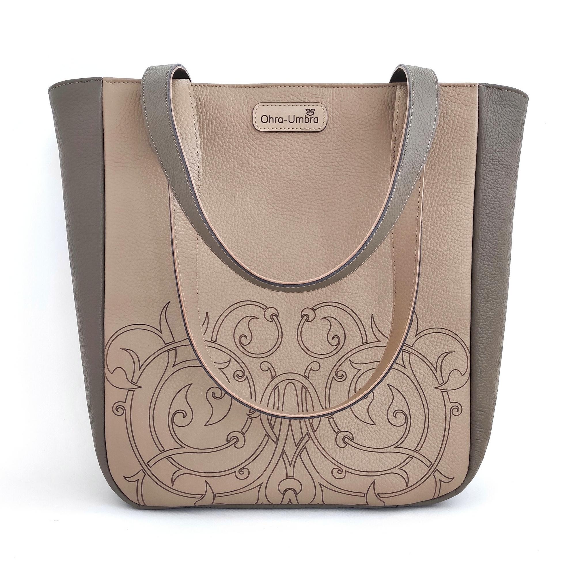 Сумка ВЕРОНА песок + капучино