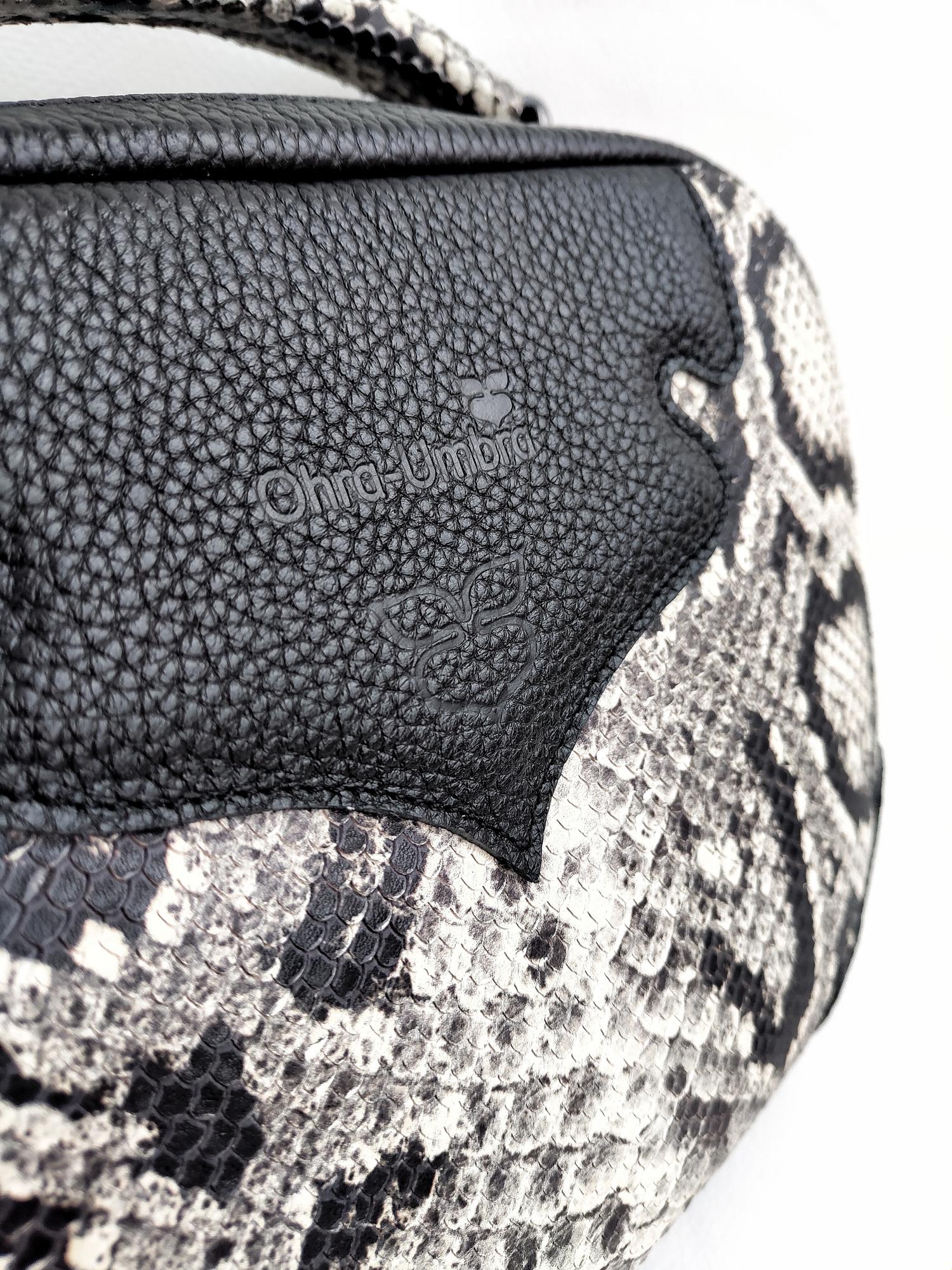 Сумка БУРСА питон ЧБ + черный