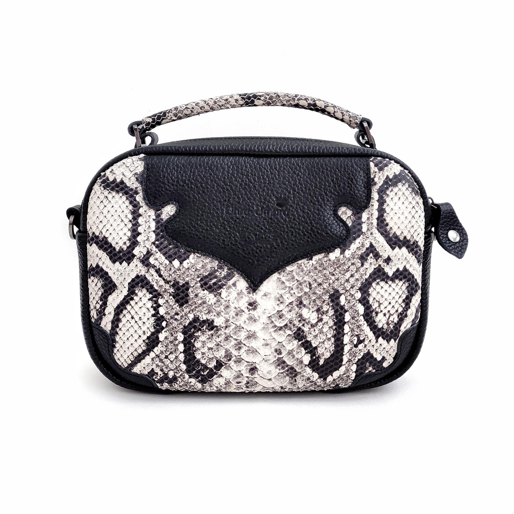 Сумка БУРСА питон ЧБ + черный