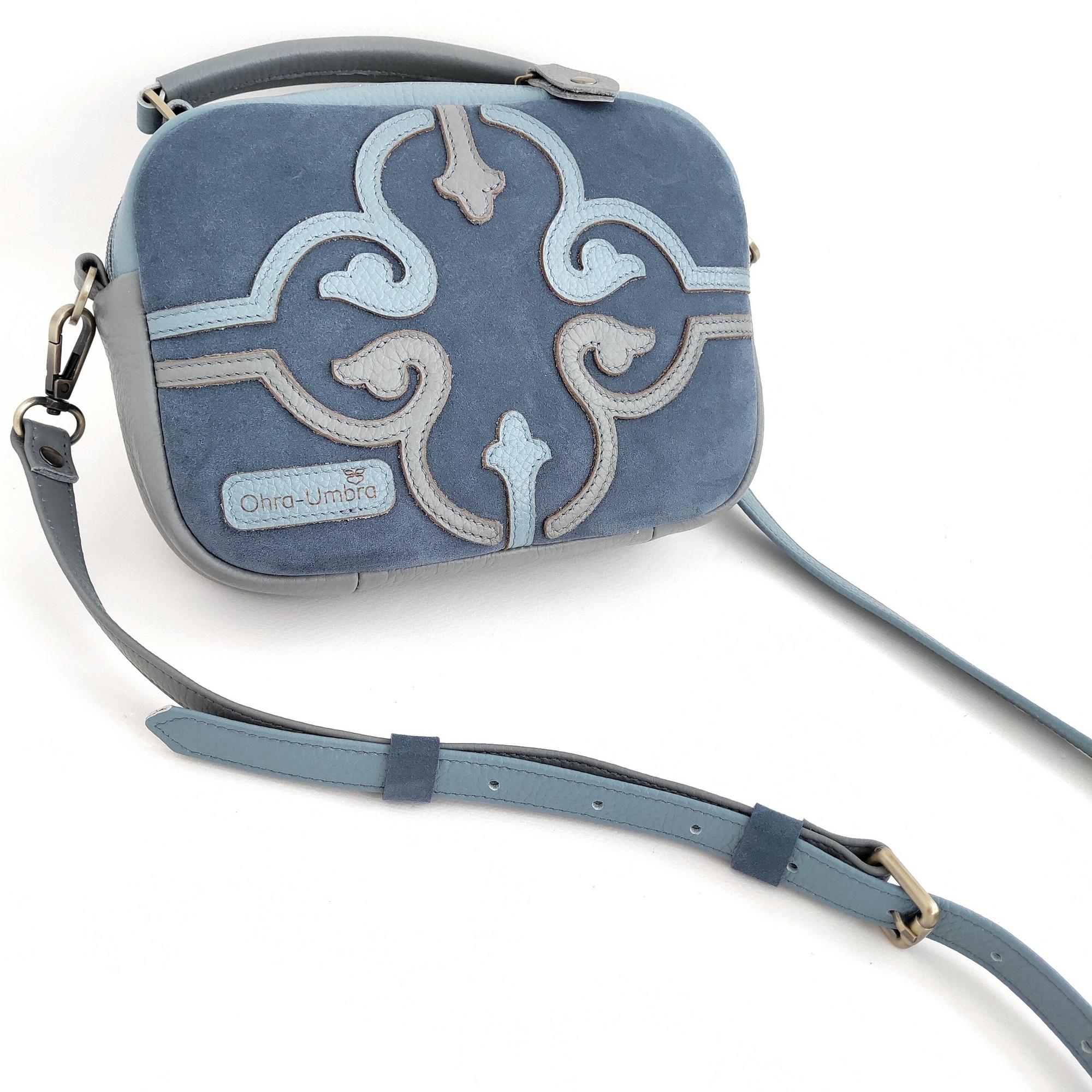 Сумка ТОСКАНА небесный + серый жемчуг + джинсовый