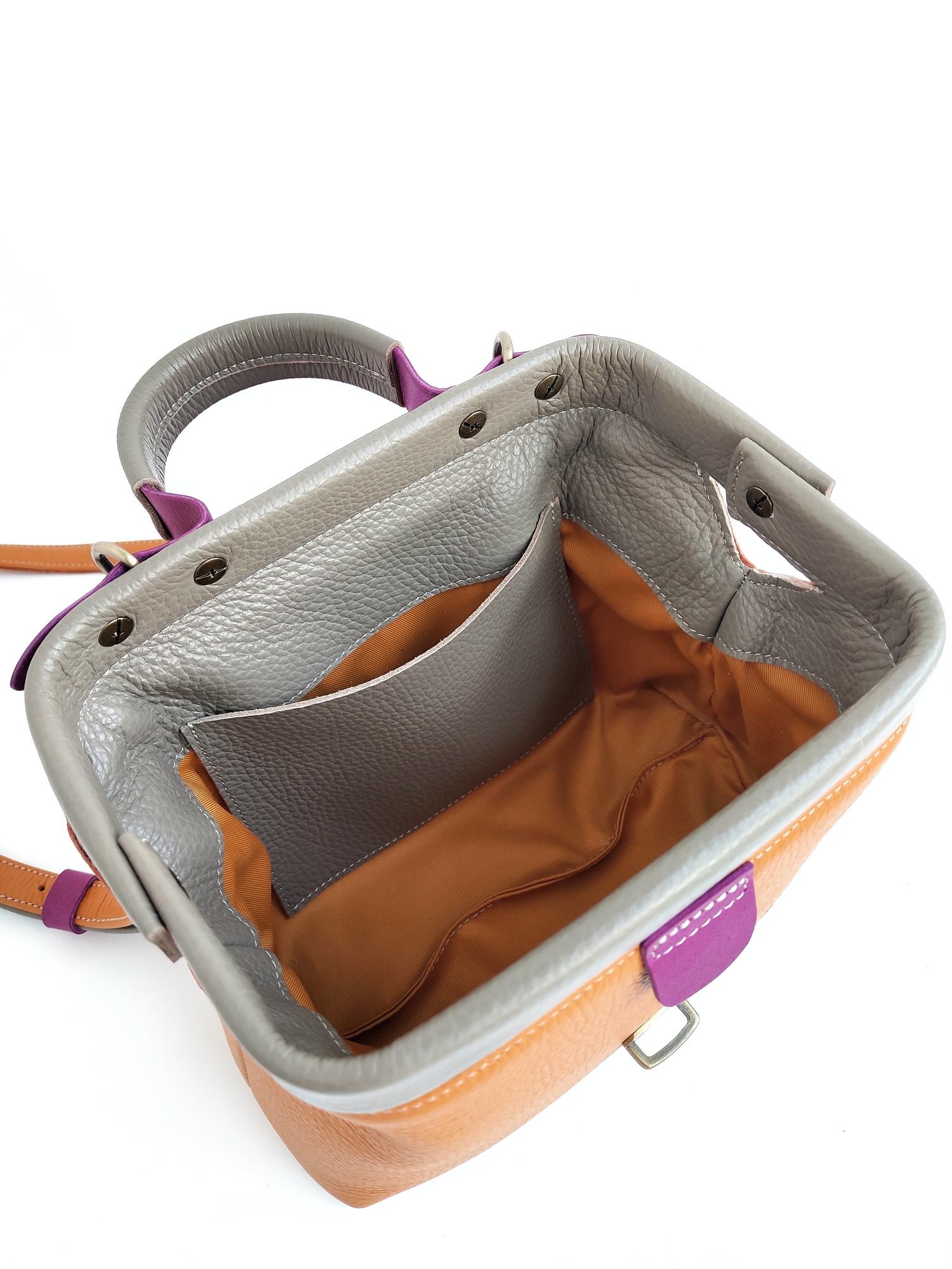 Саквояж ЛИМОЖ тыква + серый слон + фиалка