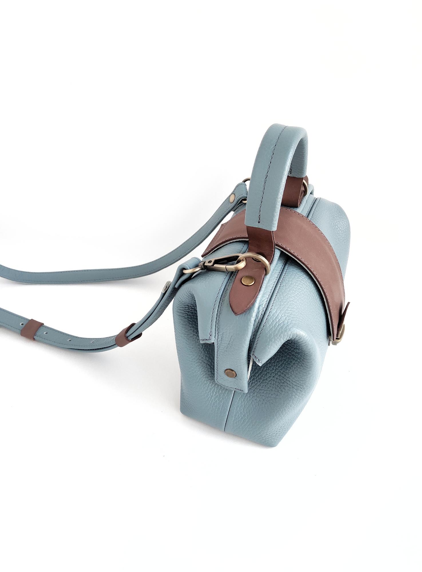 Саквояж ЛИМОЖ небесный + каштан