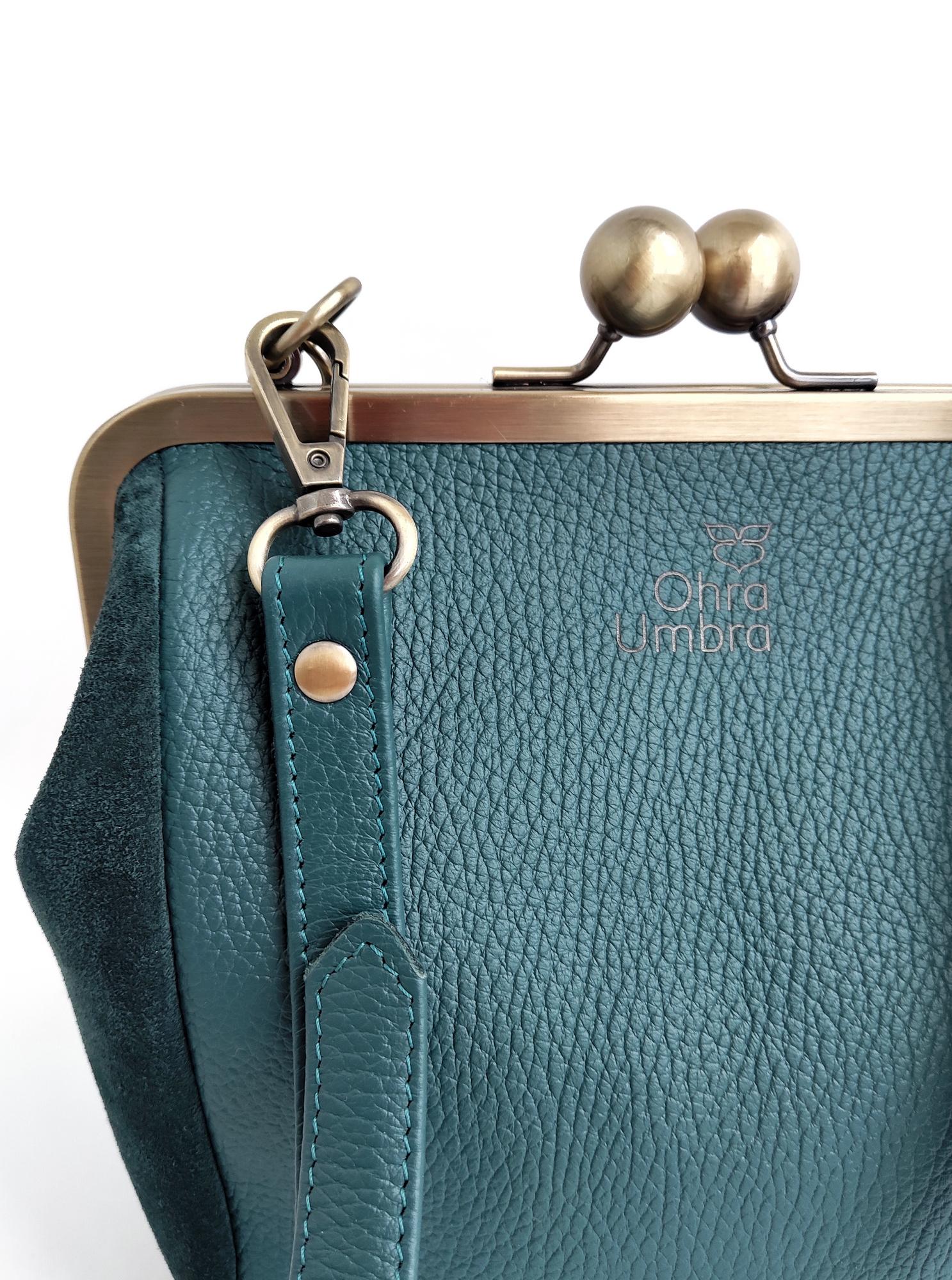 Сумка РОШЕ еловый (зернистая + замша)