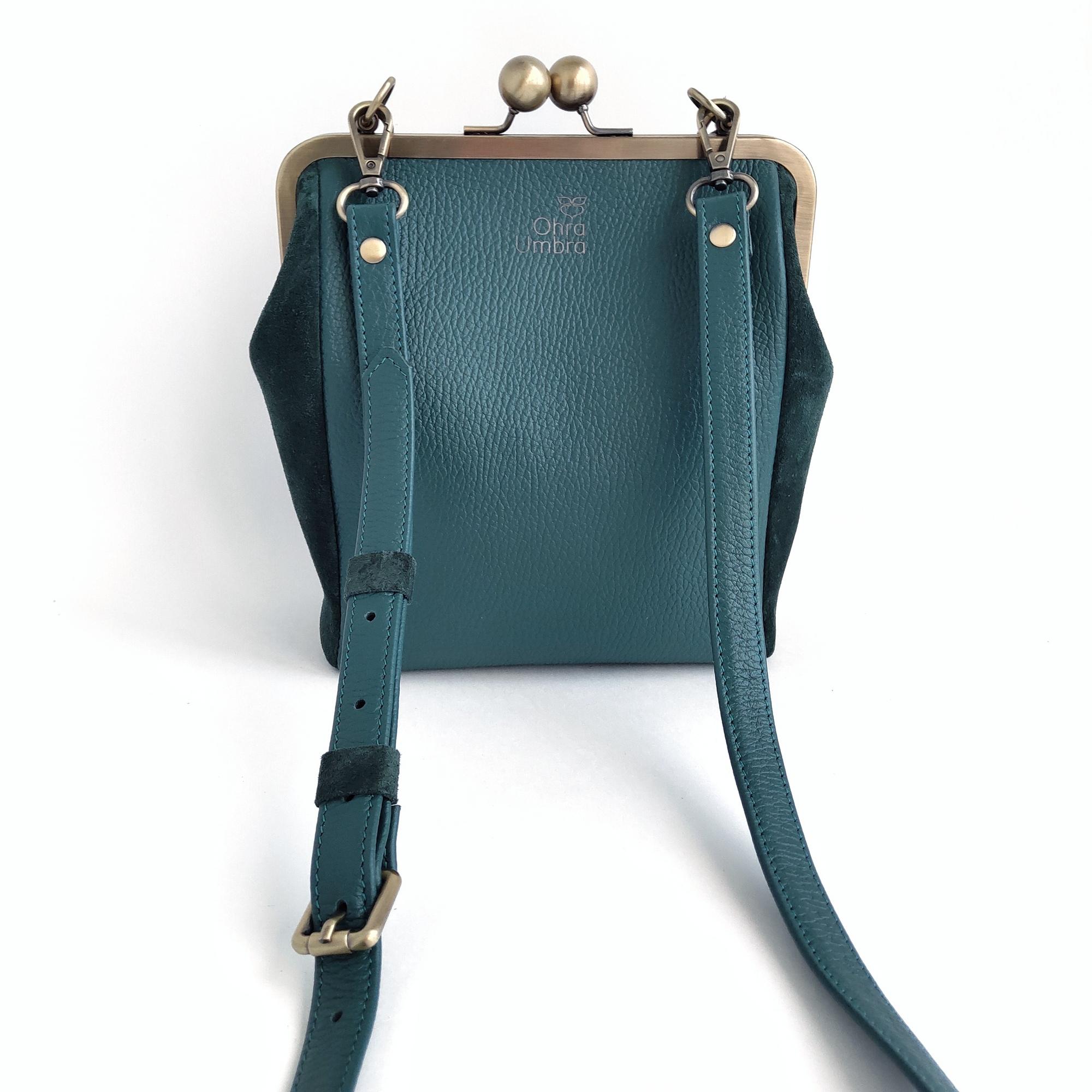 Сумка РОШЕ еловый (зернистая + замша)