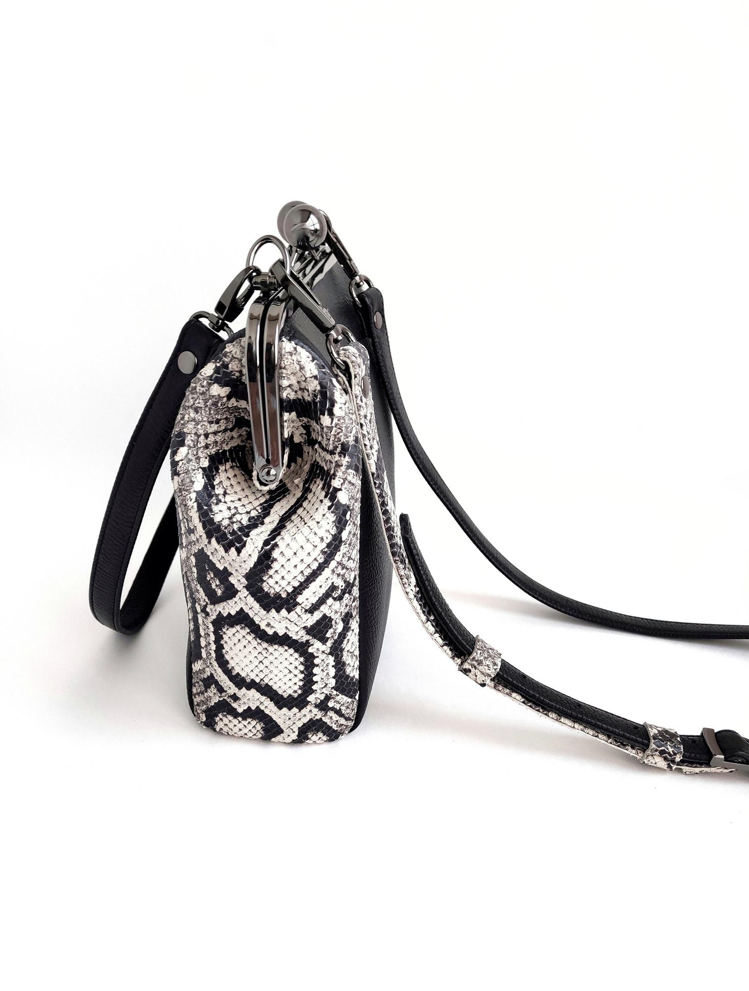 Сумка РОШЕ чёрный + питон чб