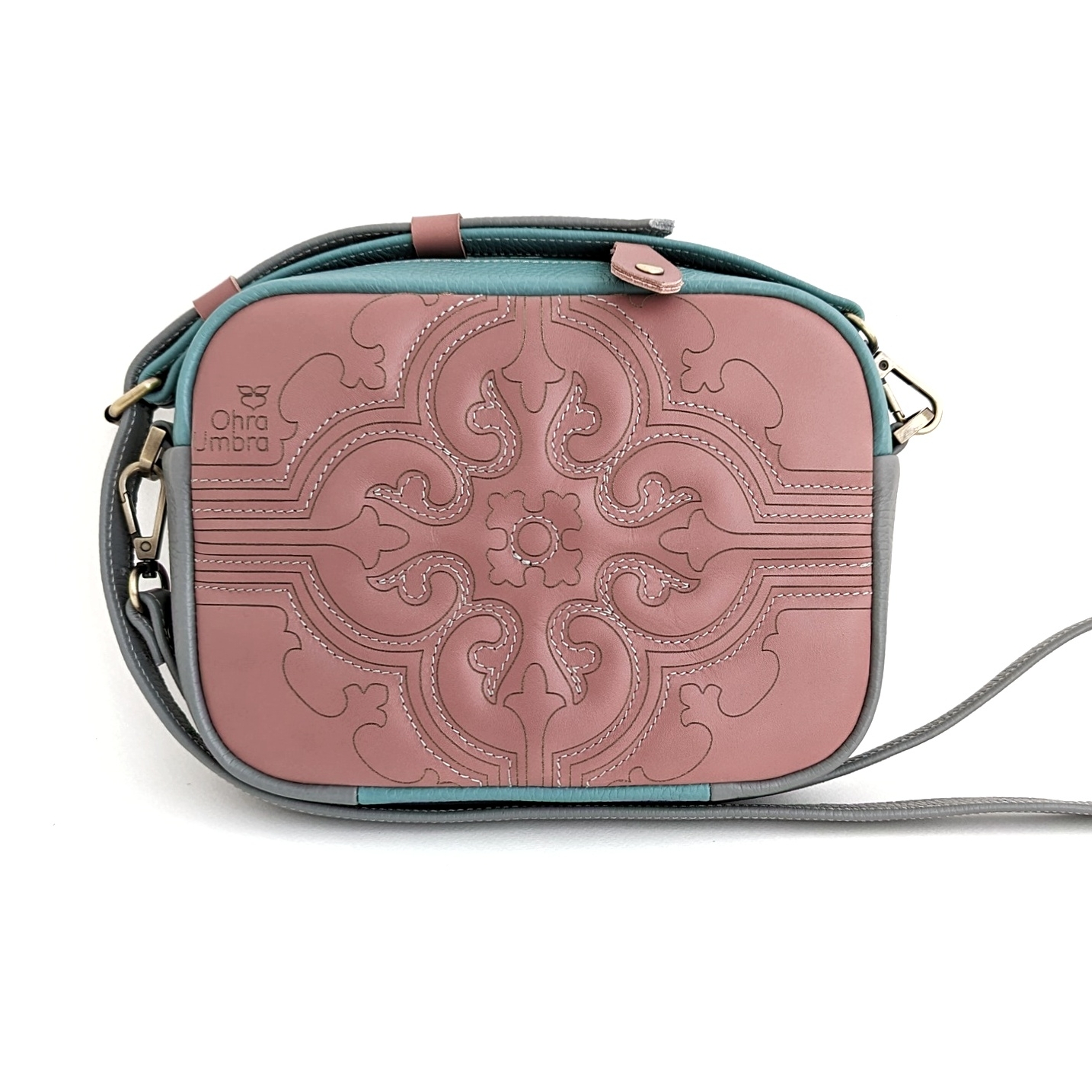 Сумка СЕВИЛЬЯ пыльная роза + серый жемчуг + пыльная мята