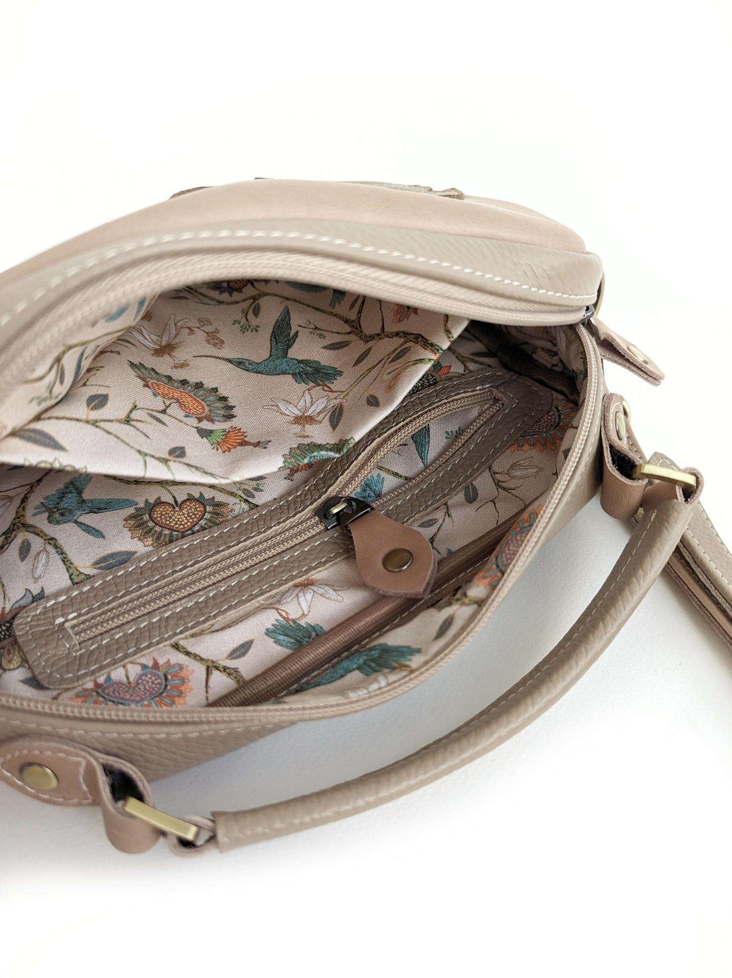 Сумка ДЕЛИ персиковая косточка + лён