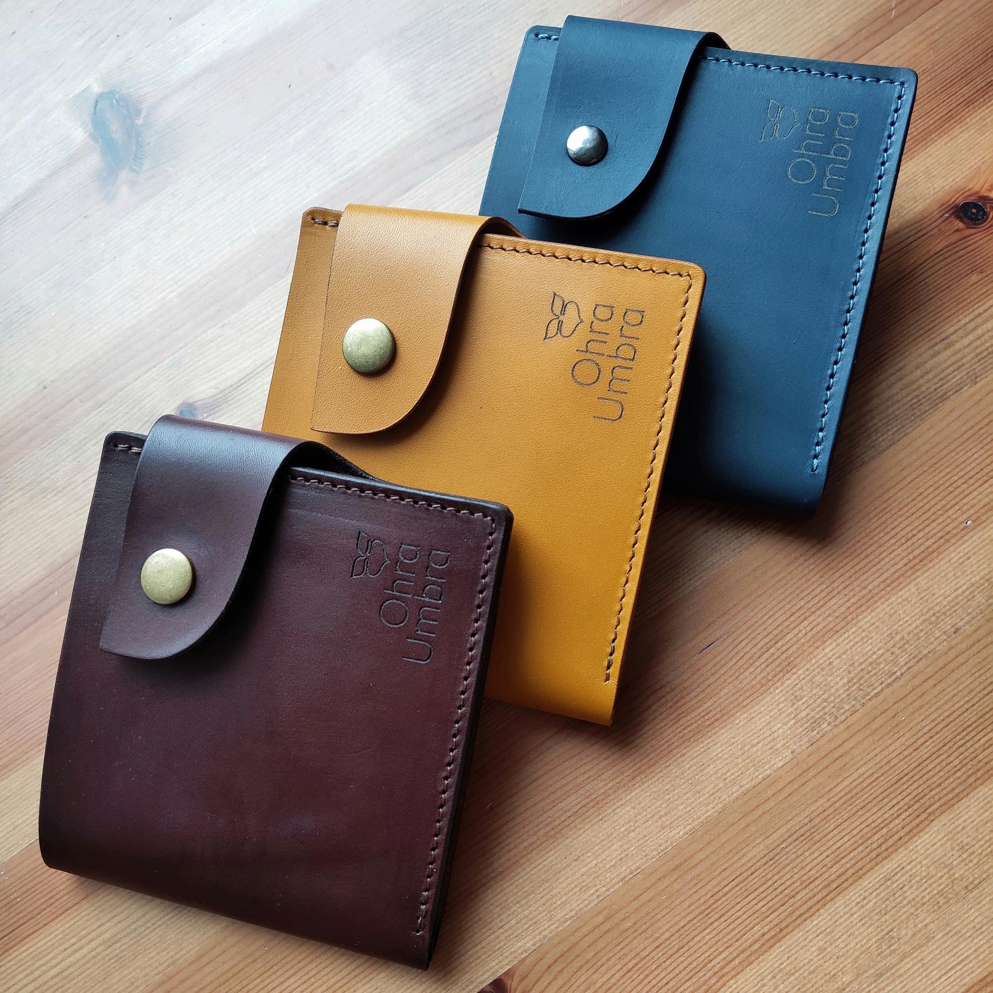 Портмоне ТЕХАС Шоколад, Черника, Охра