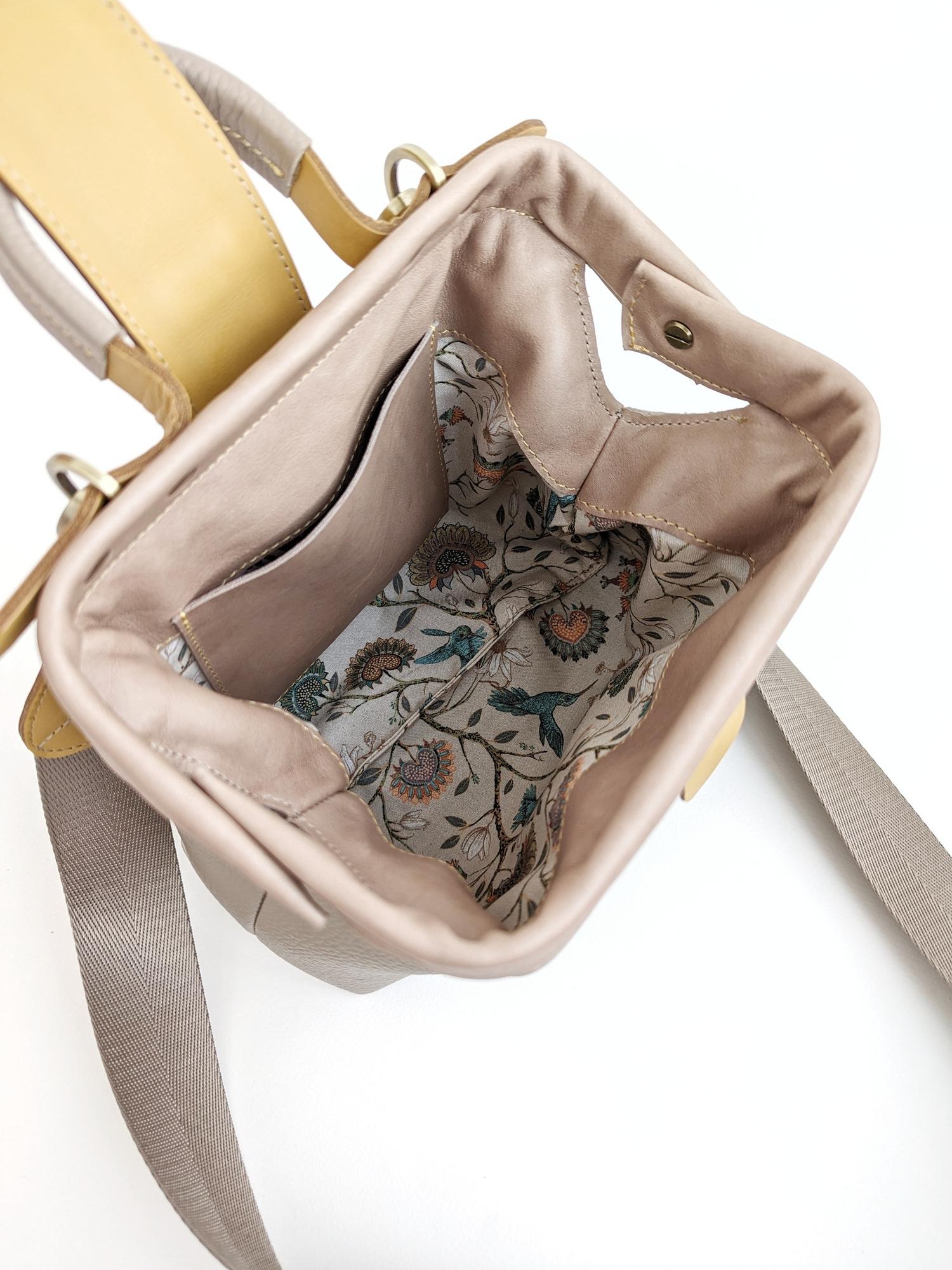 Саквояж ЛИМОЖ лён + персиковая косточка + горчица