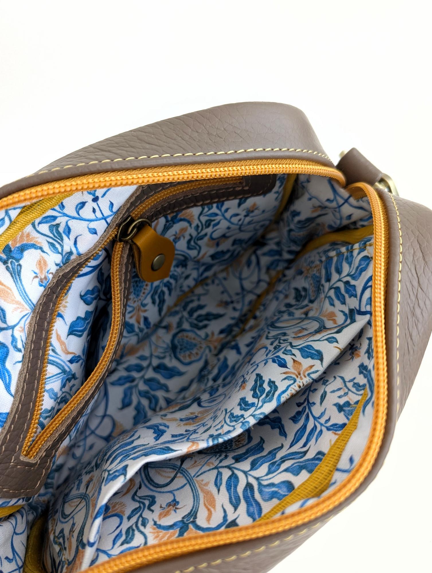 Сумка ФЛОРЕНЦИЯ охра + капучино