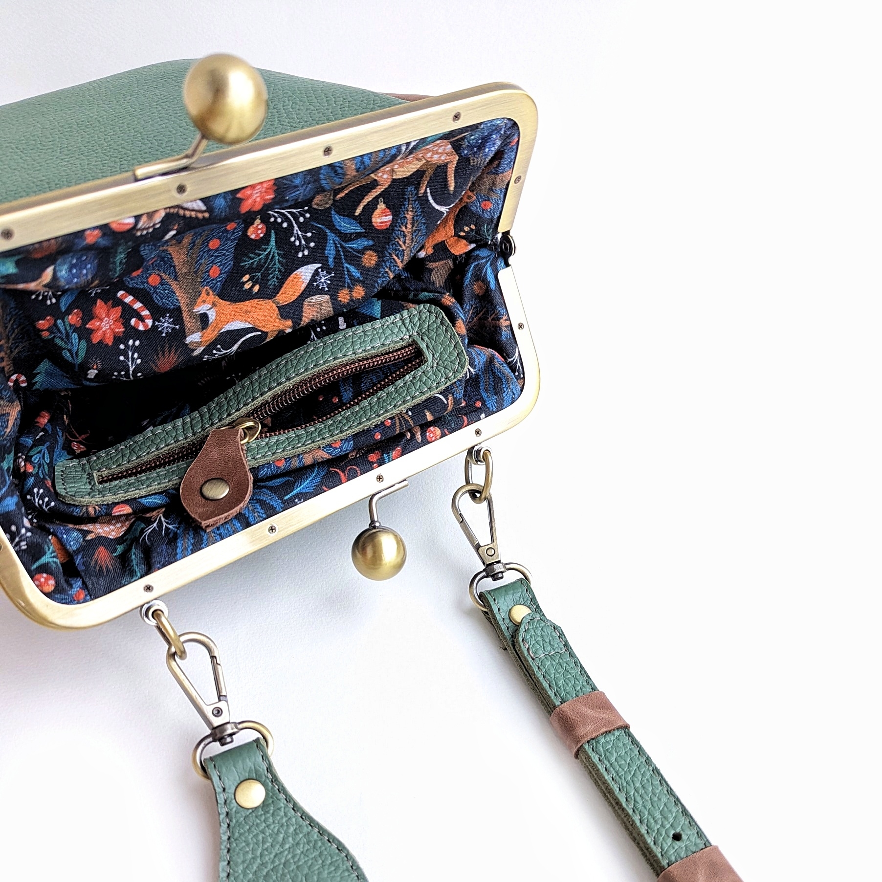 Сумка РОШЕ нефрит + табак