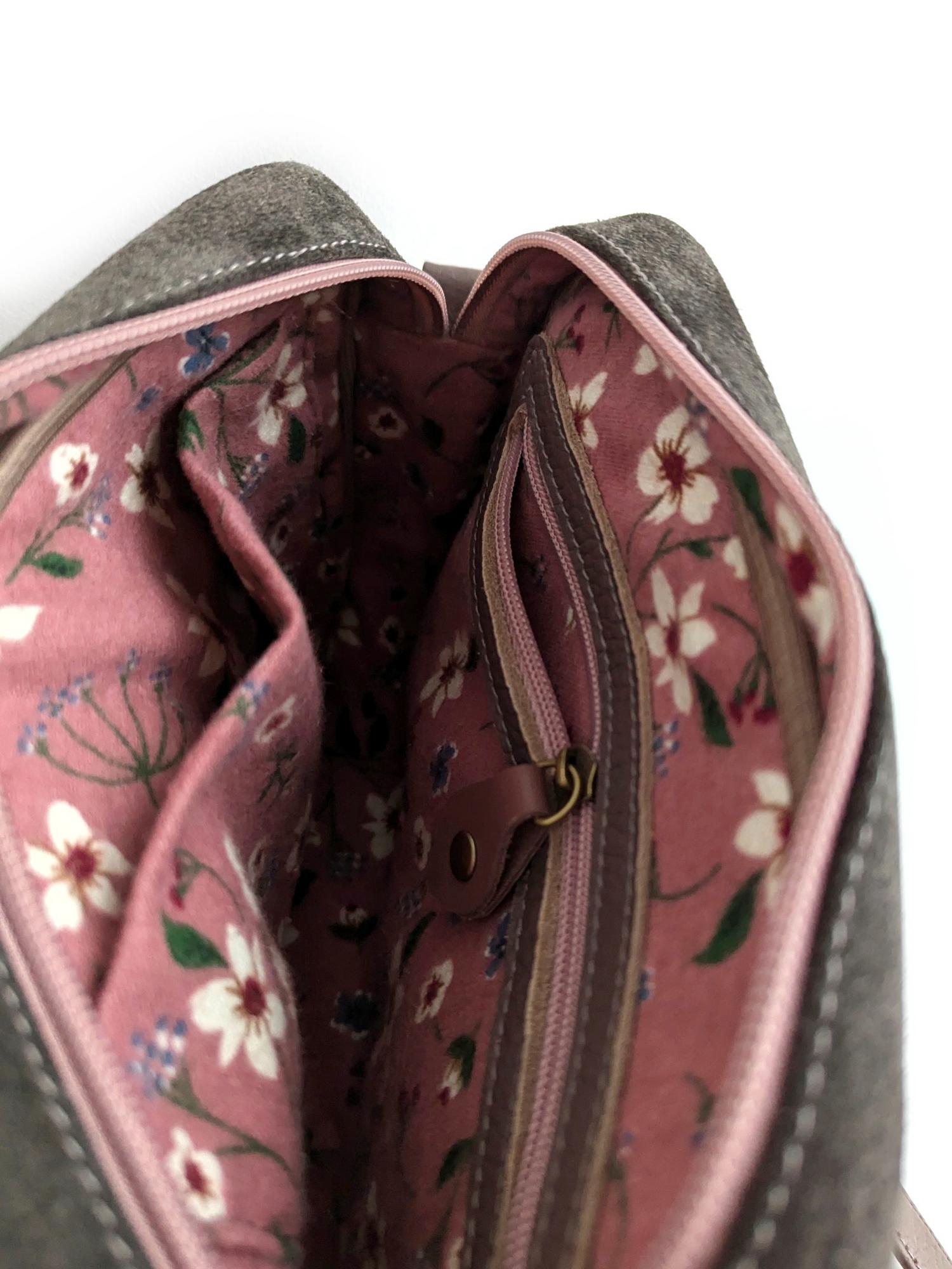 Сумка ФЛОРЕНЦИЯ розовый каштан + капучино + болото