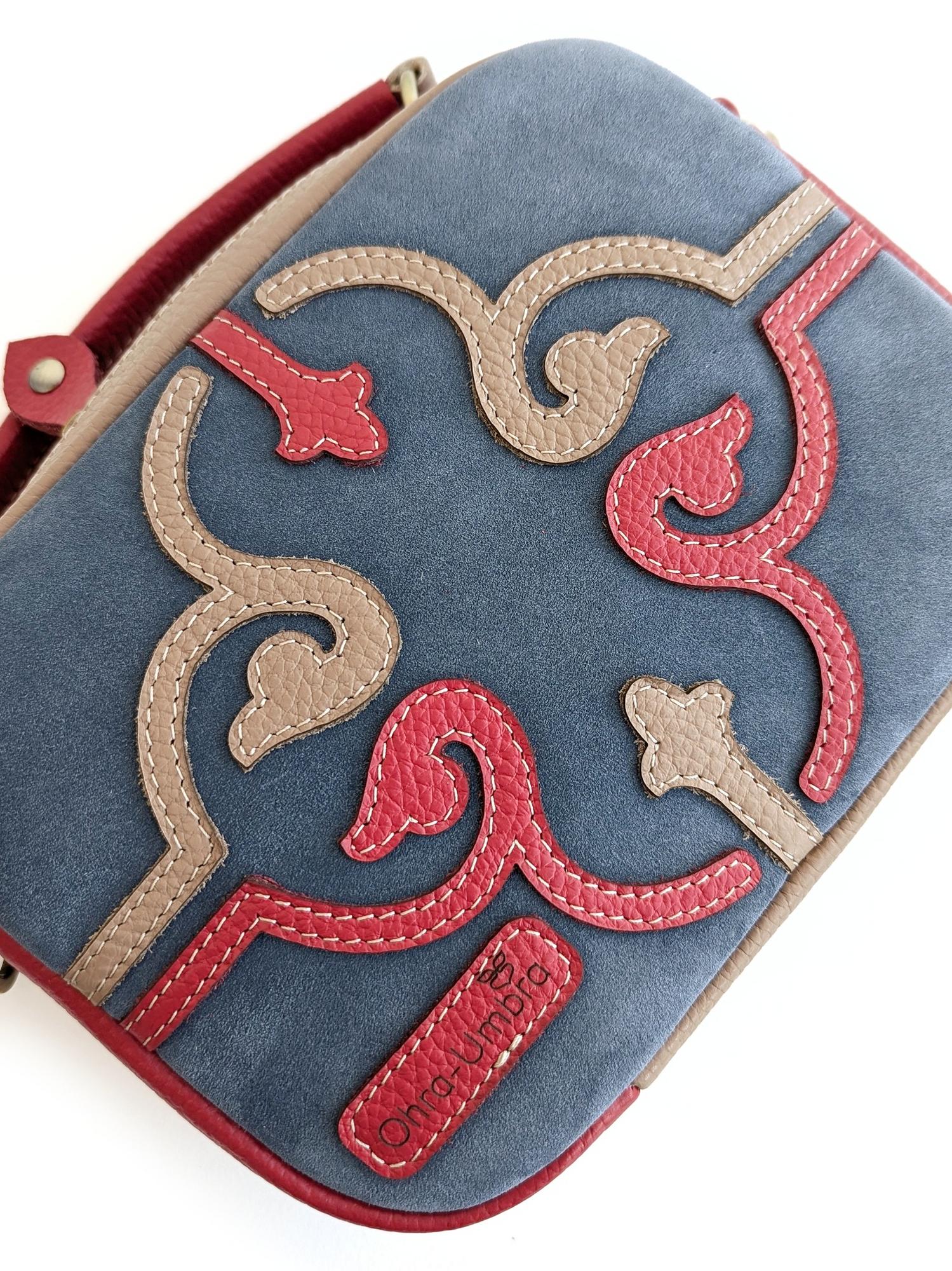 Сумка ТОСКАНА джинс + томат + песок