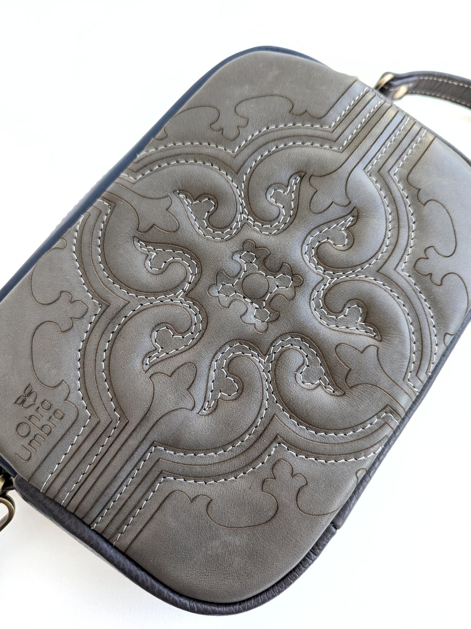 Сумка СЕВИЛЬЯ графит + поребрик + черника