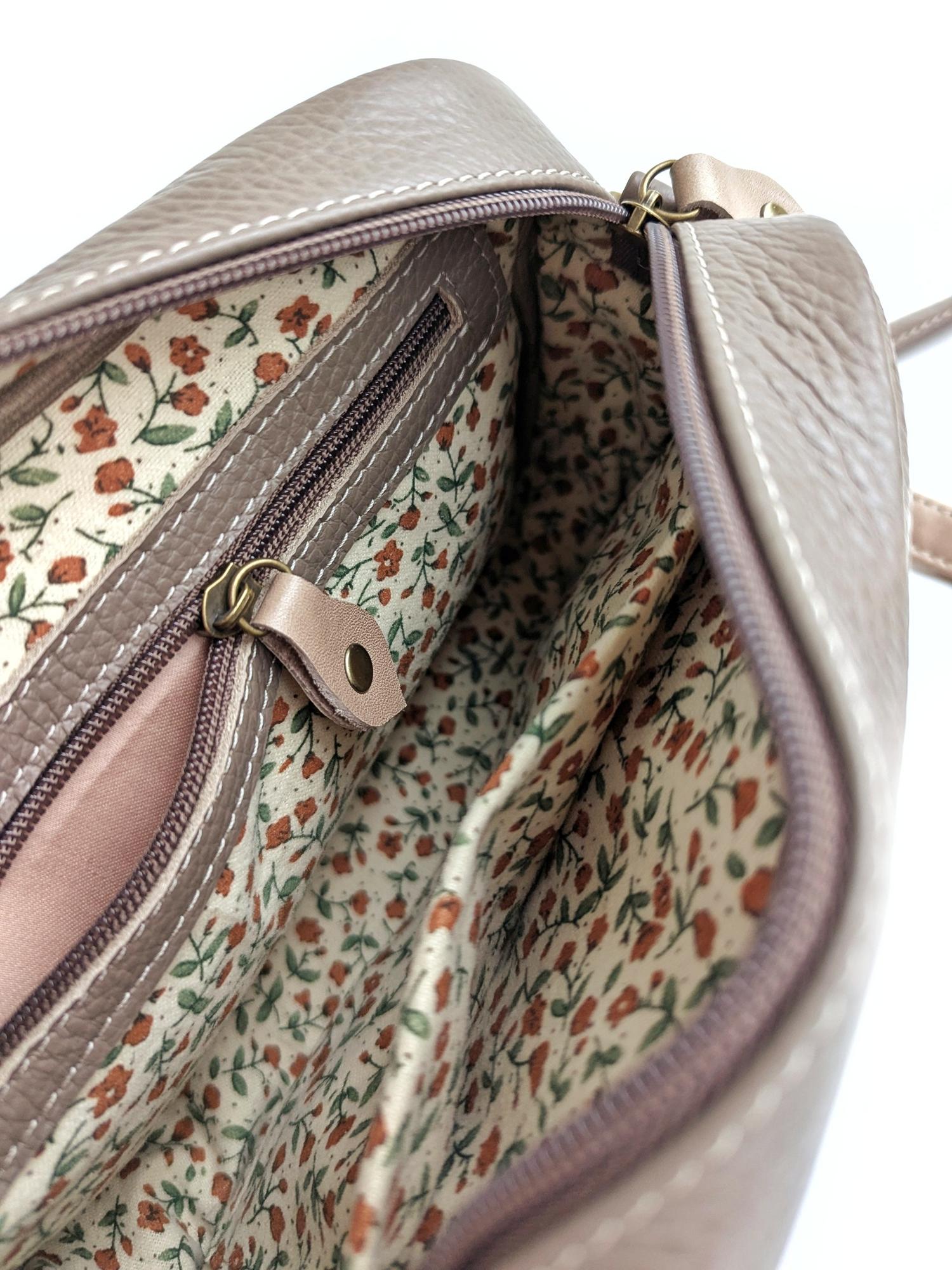 Сумка ФЛОРЕНЦИЯ персиковая косточка + капучино