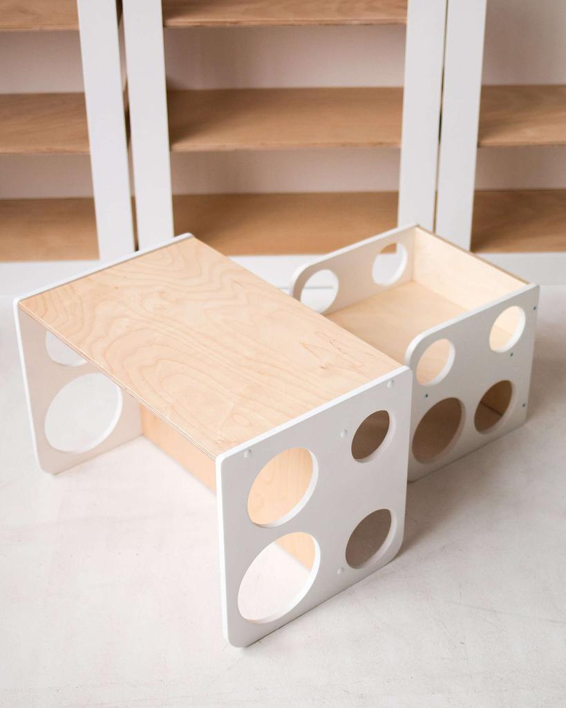 Комплект "Столик-скамья и первый стульчик" белый КОЛО