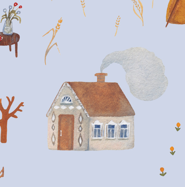 Ткань "Лето вспоминая" / голубой