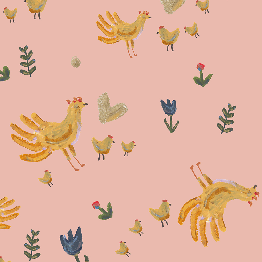 Ткань «Мама Курица»  / розовый
