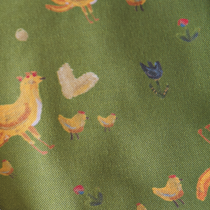 Ткань «Мама Курица»  / зеленый
