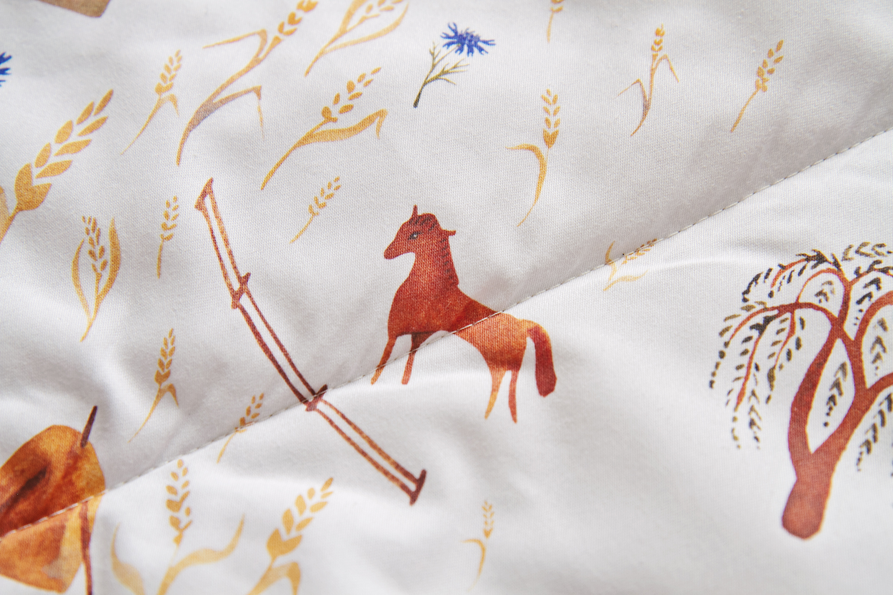 Саржа "Лето вспоминая" / белый