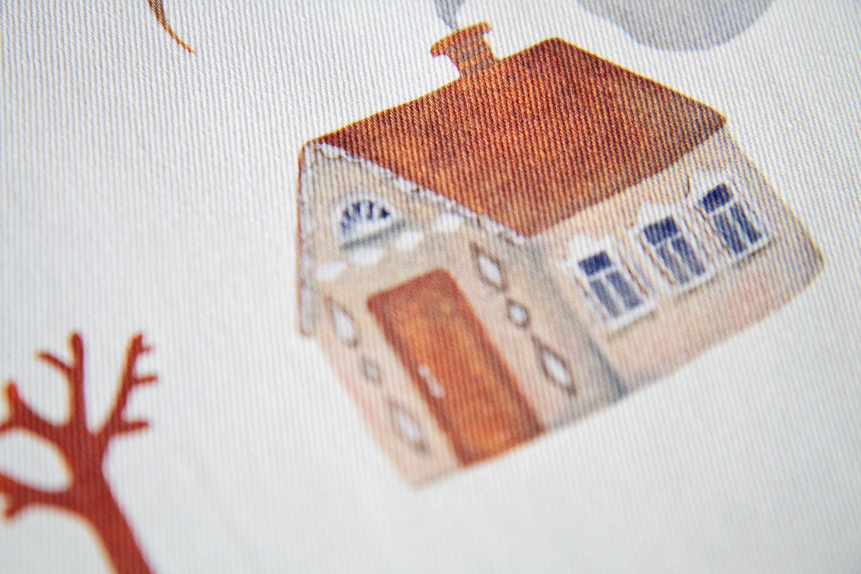 Саржа "Лето вспоминая" / белый