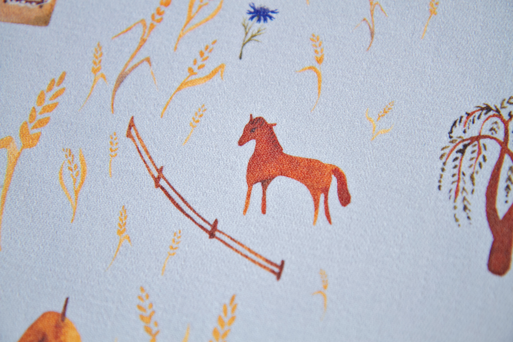 Саржа "Лето вспоминая" / голубой