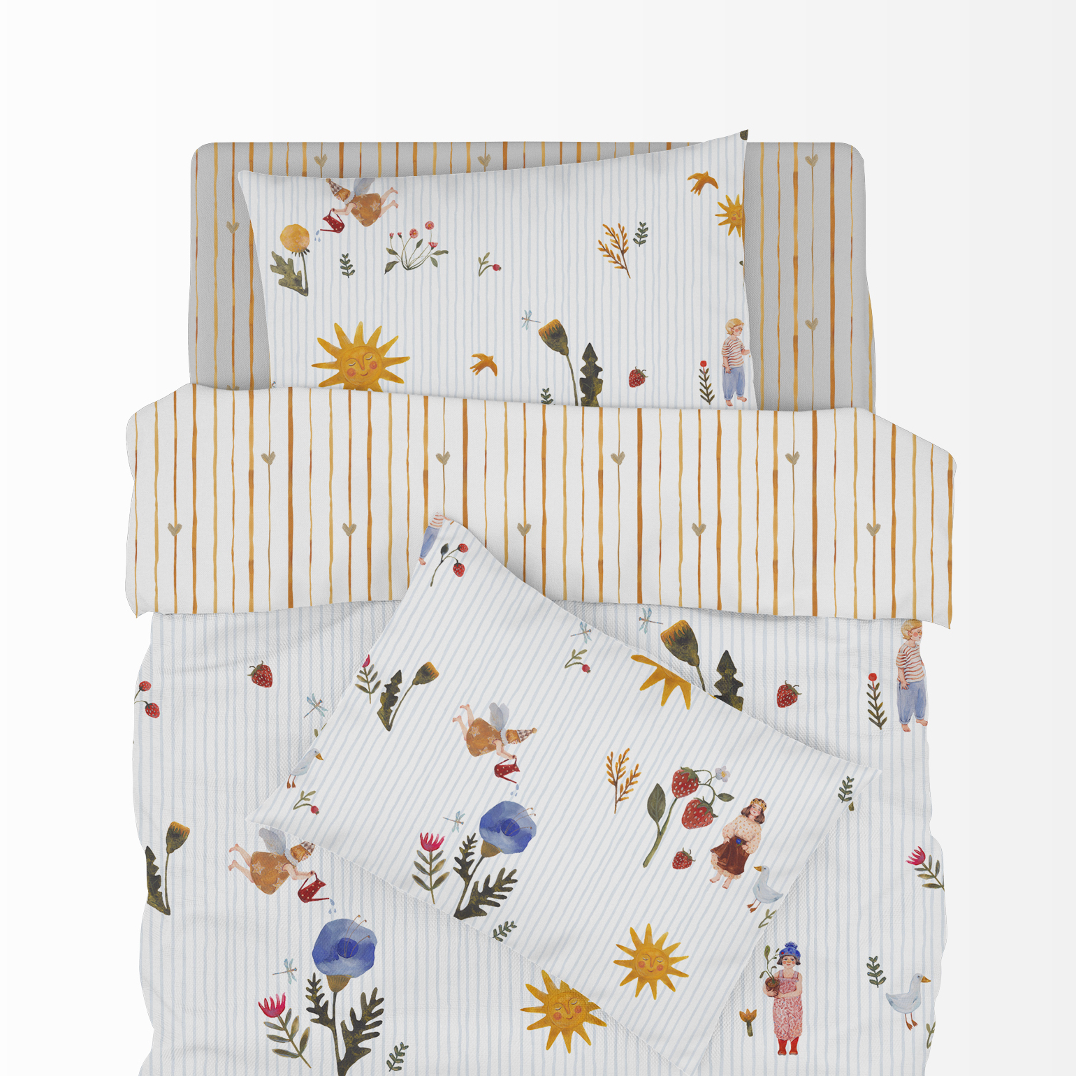 Сатин "Ярким летом" / белый