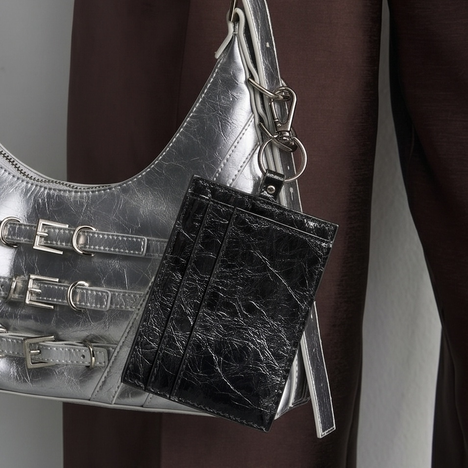 Картхолтер кожаный черный