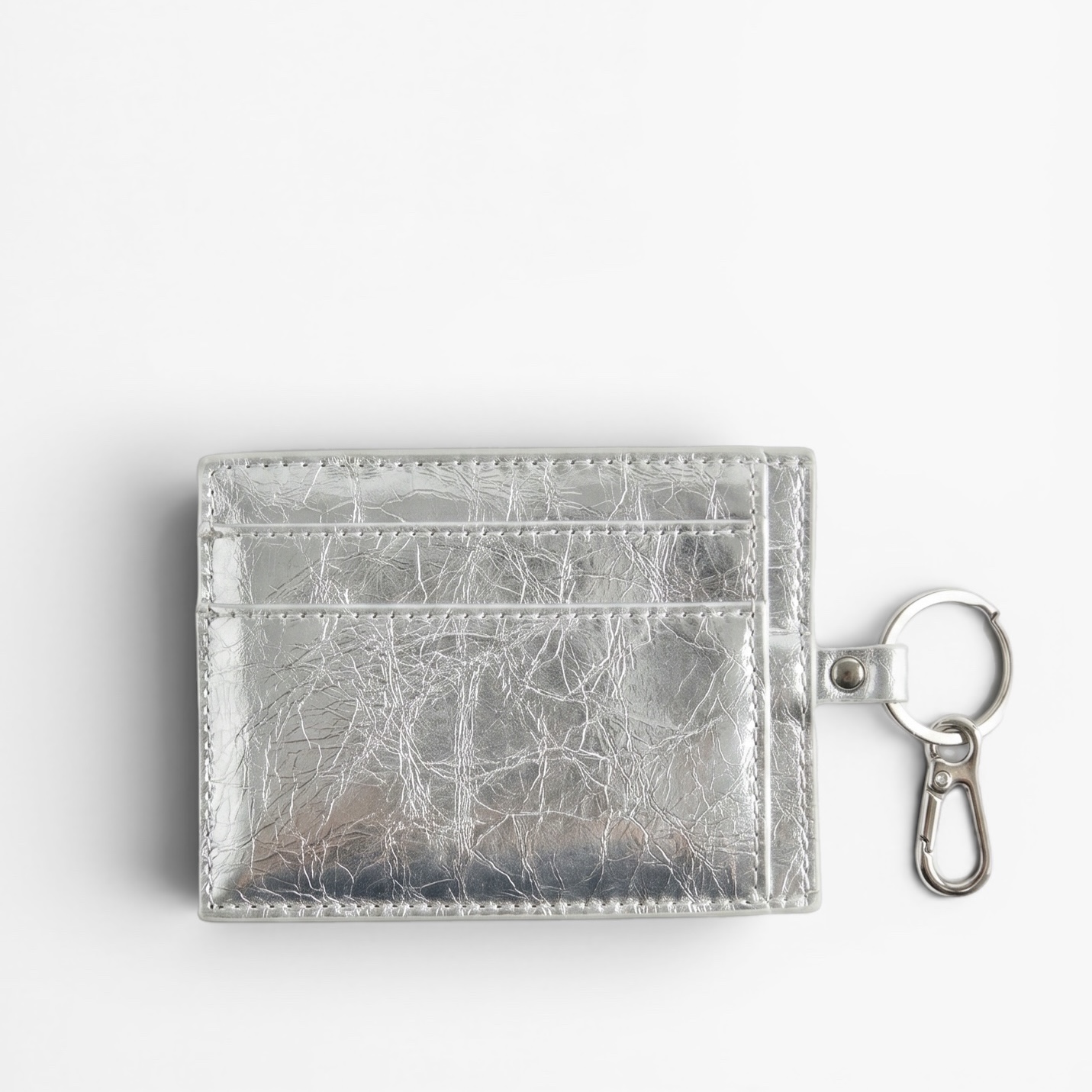 Картхолтер кожаный серебро