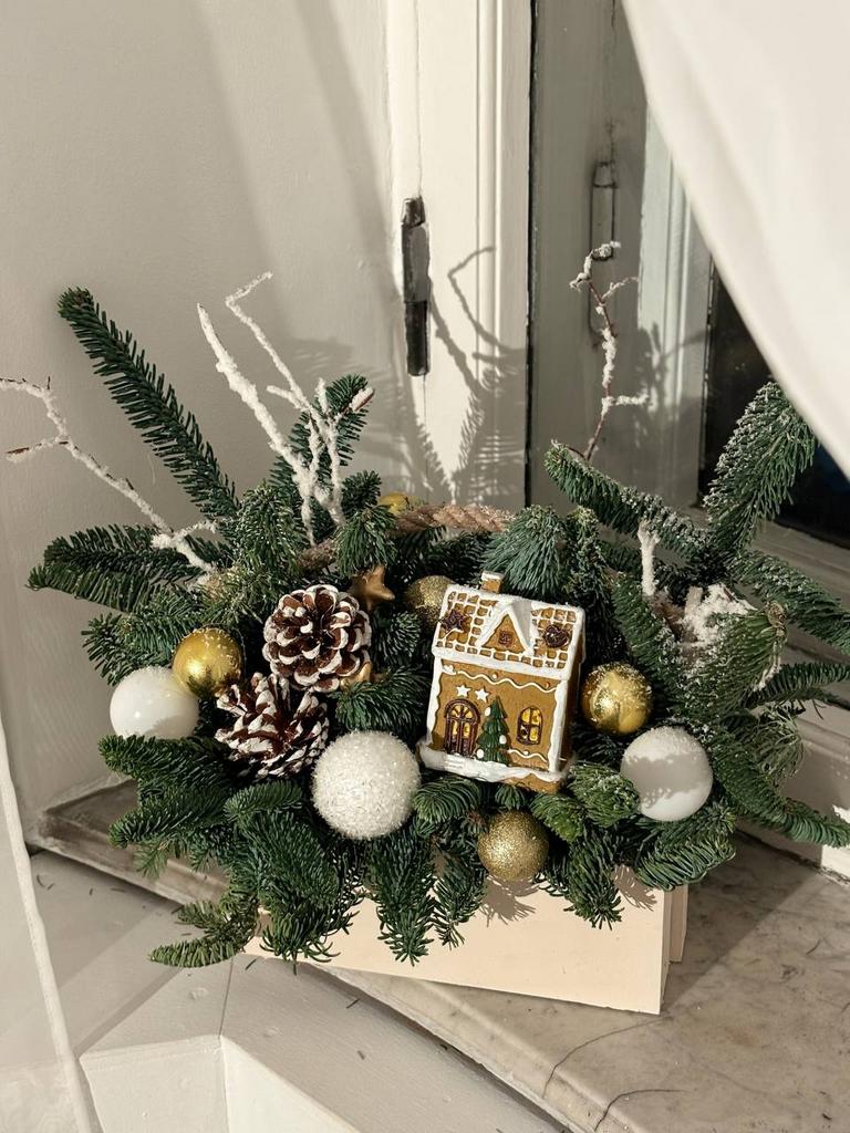 Новогодний ящик с домиком