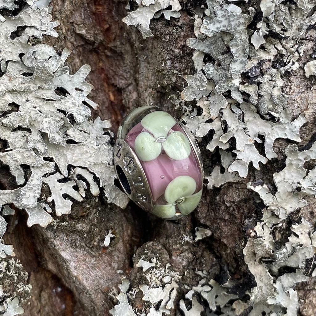 Sage green on purple dreams blossom BEAD