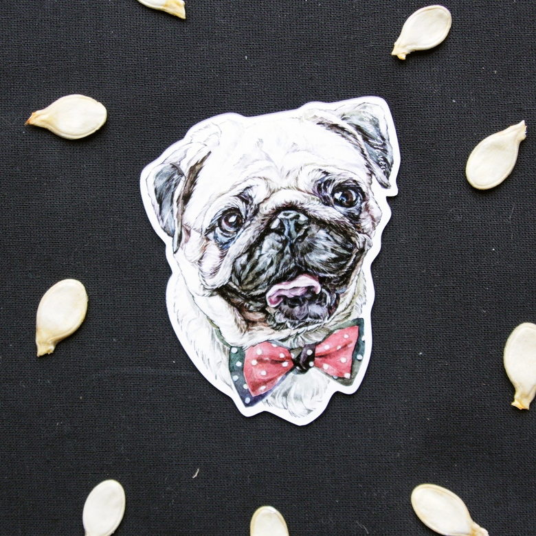 "Счастливый мопс" - магнит