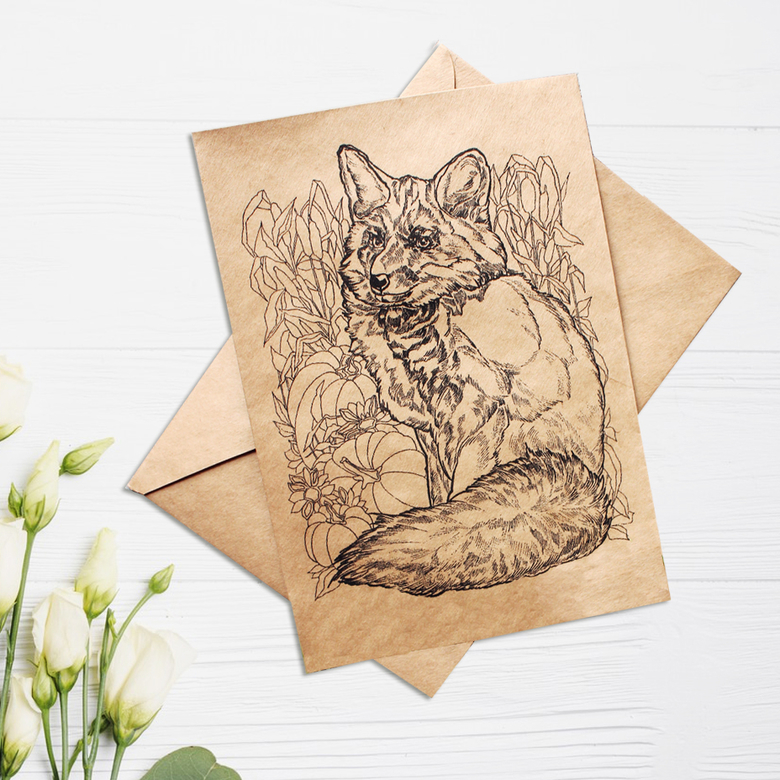 Бумажный конверт с лисичкой