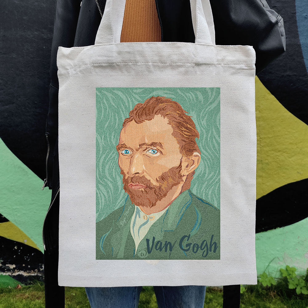 Сумка через плечо тканевая с принтом художник Винсент Ван Гог
