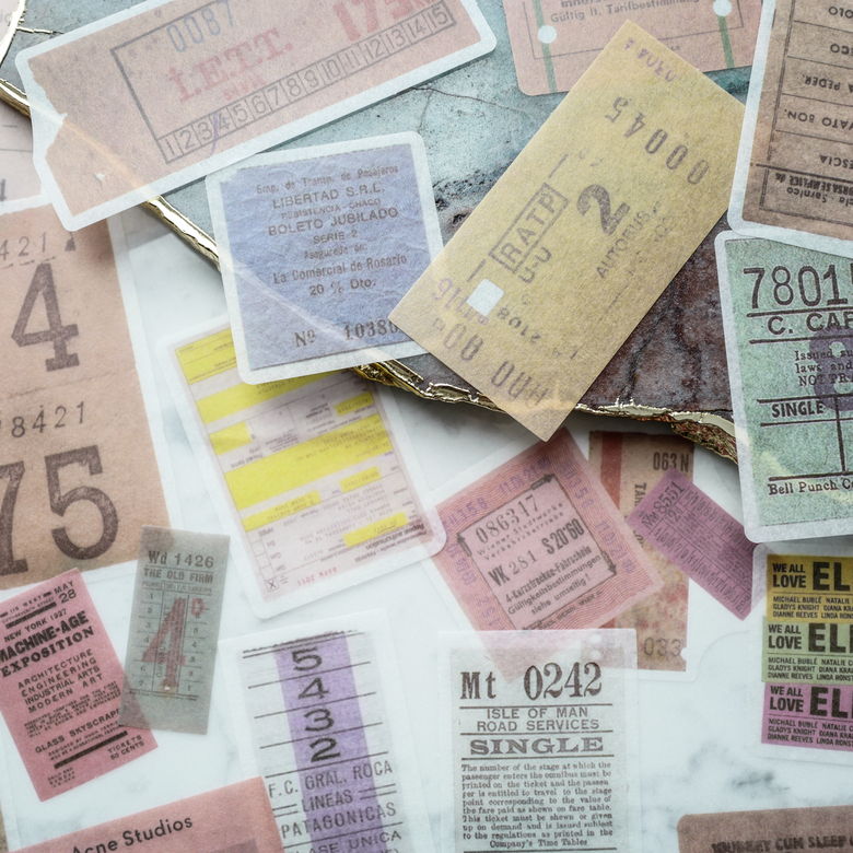 Наклейки "Винтажные билеты"
