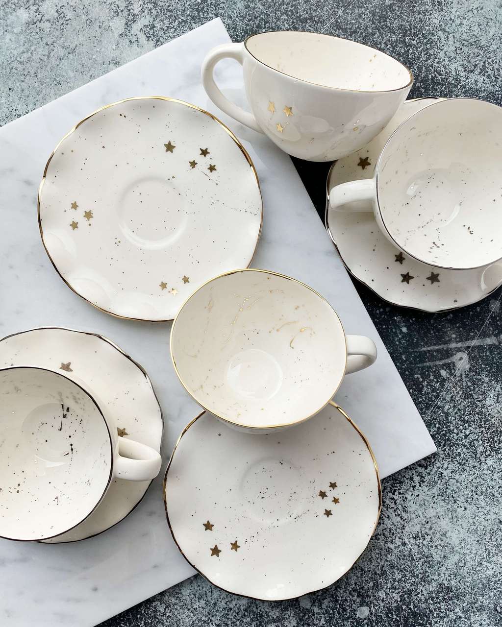 Чайная пара "Белый космос"