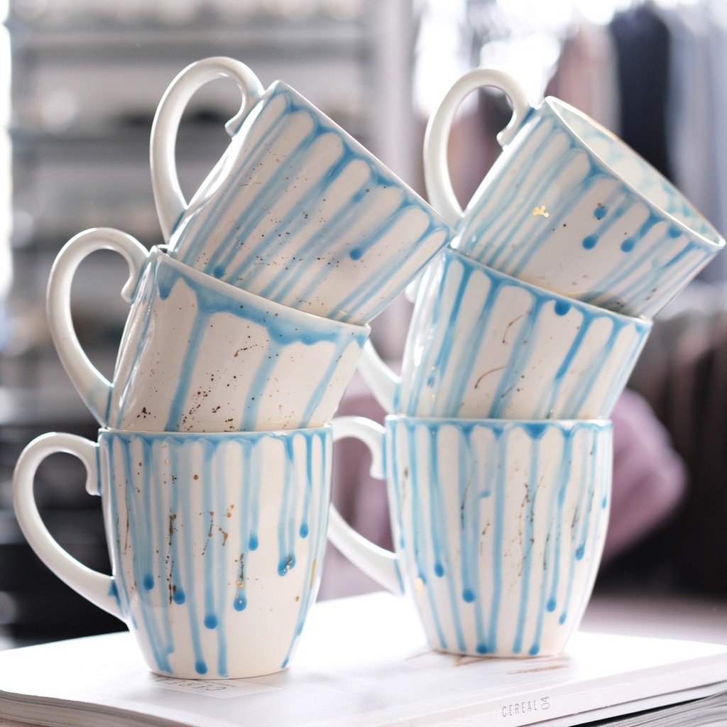 Кружка "Волна" с голубой глазурью