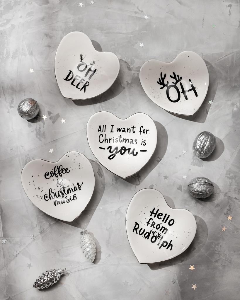 Соусница сердце новогодняя с платиной