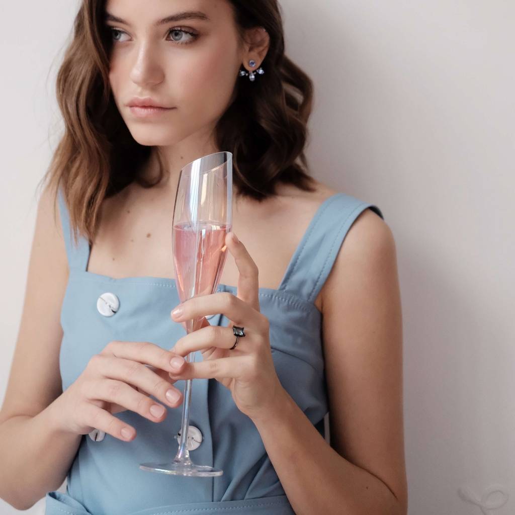 Пара бокалов для шампанского Иллюзия со скошенным краем 180мл